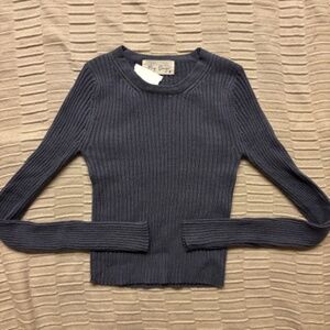 Dark Grey Knit Ripped Long Sleeve